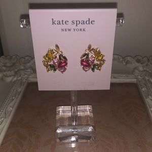 Kate Spade Gold-Tone Cubic Zirconia Flower & Dragonfly Cluster Stud Earrings